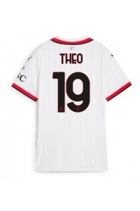 AC Milan Theo Hernandez #19 Jalkapallovaatteet Naisten Vieraspaita 2024-25 Lyhythihainen